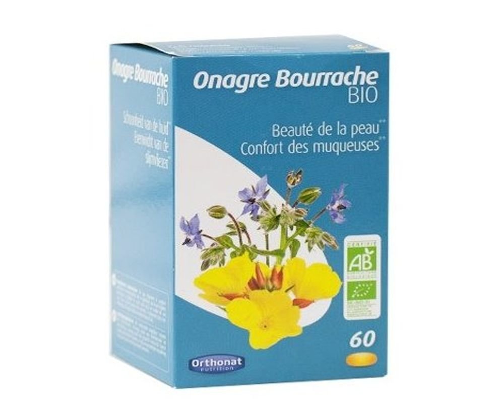 Onagre Bourrache - Beauté de la peau - Orthonat - 60 gélules
