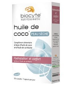 Huile de coco - Peau sèche, 30 capsules