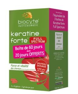 Pack Keratine Forte Full Spectrum, 120 gélules