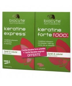 Pack Gamme Keratine, 80 gélules + 10 sticks