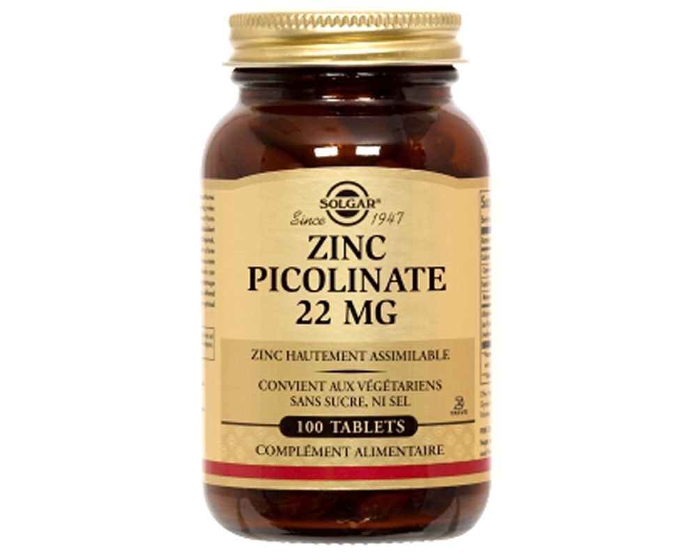 Zinc Picolinate 22 mg - Solgar - 100 tablets