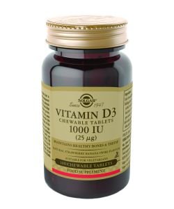 25 mcg vitamin D3 (1000 IU), 100 tablets to be crunched