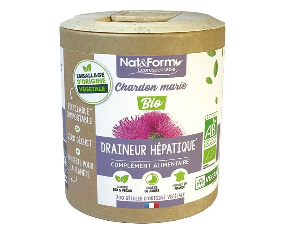 Chardon Marie Bio 200 Gélules - BIOPTIMAL - Complément Alimentaire Foie Et Digestion - Fabriqué En France