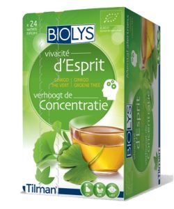 Infusion Vivacité d'esprit (ginkgo-thé vert) BIO, 24 sachets