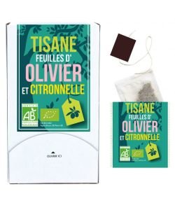 Tisane feuilles d'Olivier-Citronnelle - DLU 30/09/2018 BIO, 20 sachets