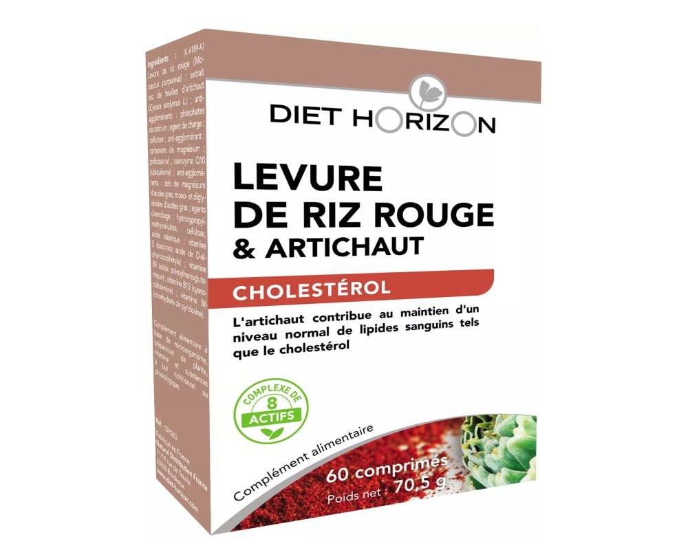 Levure de Riz Rouge et artichaut - Diet Horizon - 60 comprimés