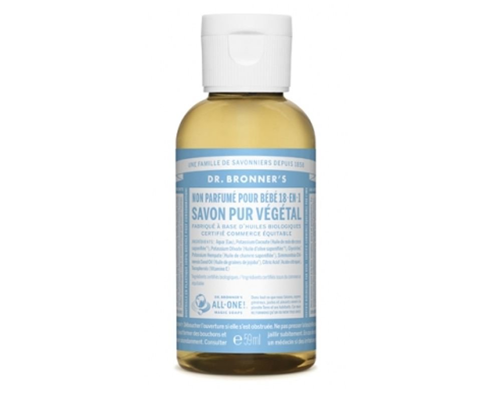 Vegetable pure liquid soap Not scented, for baby Dr Bronner's 59ml