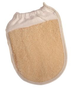 Gant Loofah éponge poignée élastique, pièce