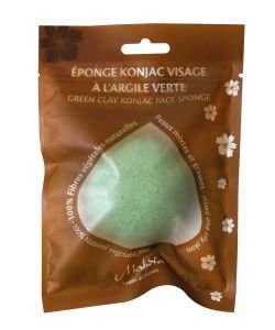 Eponge Konjac visage à l'argile verte BIO, pièce