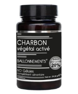 Charbon Végétal Activé - Ballonnements, 60 gélules