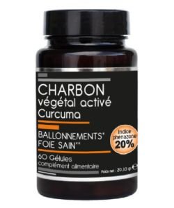 Charbon Végétal Activé + Curcuma, 60 gélules