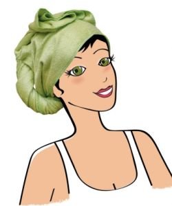 Hair towel - green, part