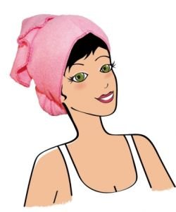 Hair towel - pink, part