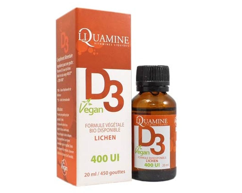Vitamine D3 liquide 400 UI - Vegan - Liquamine - 20 ml