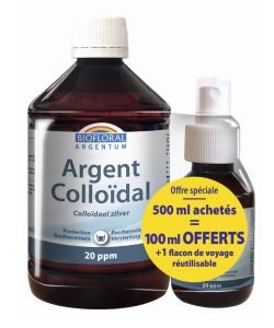 Argent Colloïdal (20 ppm) 500 ml + spray 100 ml OFFERT, pièce
