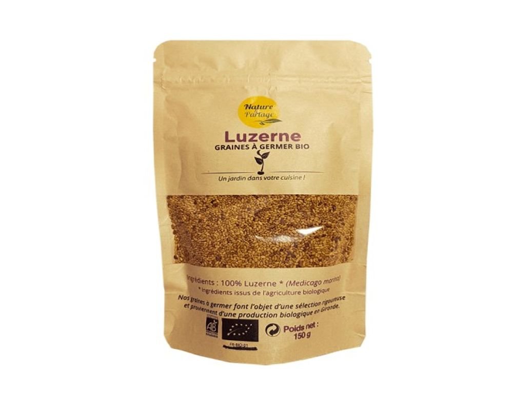 Graines à Germer Bio De Luzerne (alfalfa) - 150 G - Marque Nature Et Partage