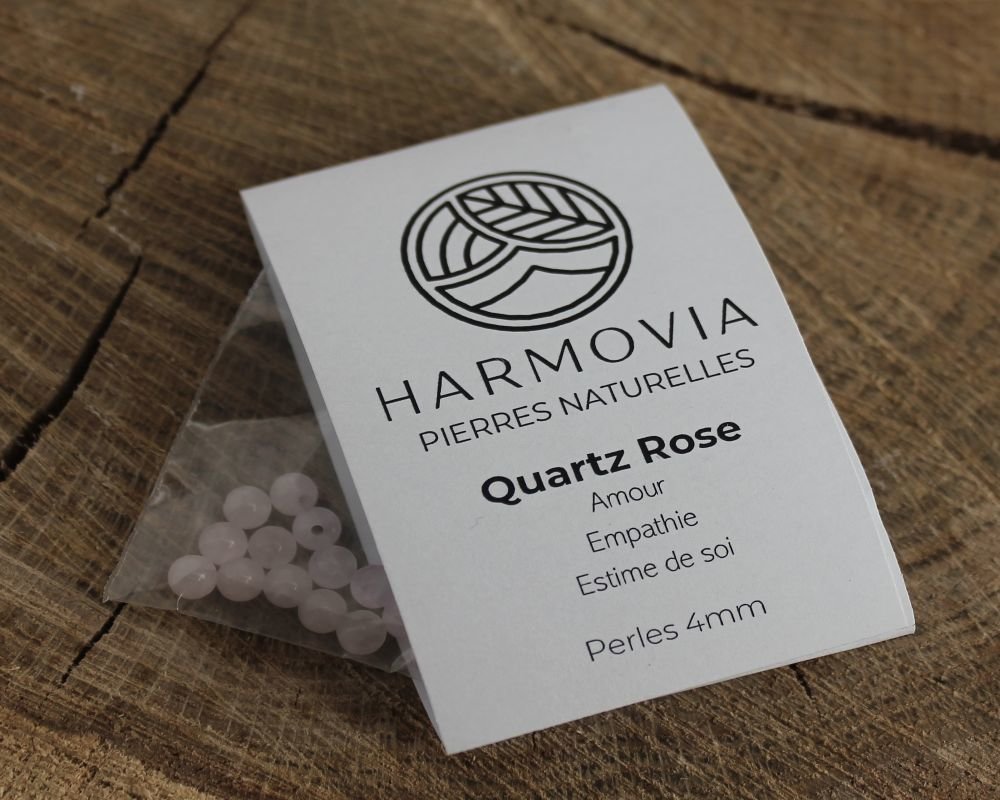 Perles Quartz Rose 4mm sur fil 40cm
