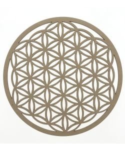 12 Sous-Verres En Bois De Bouleau Fleur De Vie 10cm - Décoration Méditation Et Table