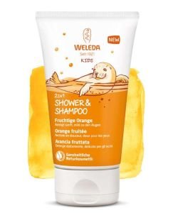 2 in 1 Kids Shower Cream - Fruity Orange - Best Before Date 08/19, 150 ml
