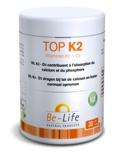 TOP K2 (vitamines K2+D3), 30 gélules