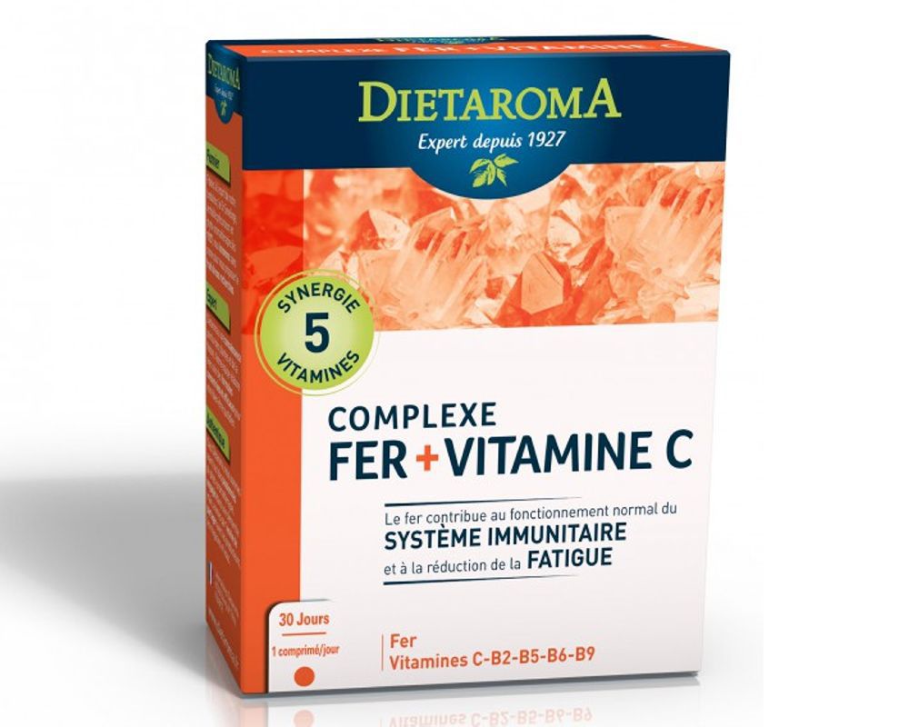 Complexe fer + vitamine C Dietaroma 30 comprimés