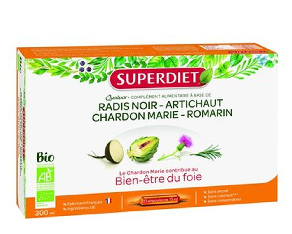 Quatuor Bienêtre du foie Super Diet 20 ampoules