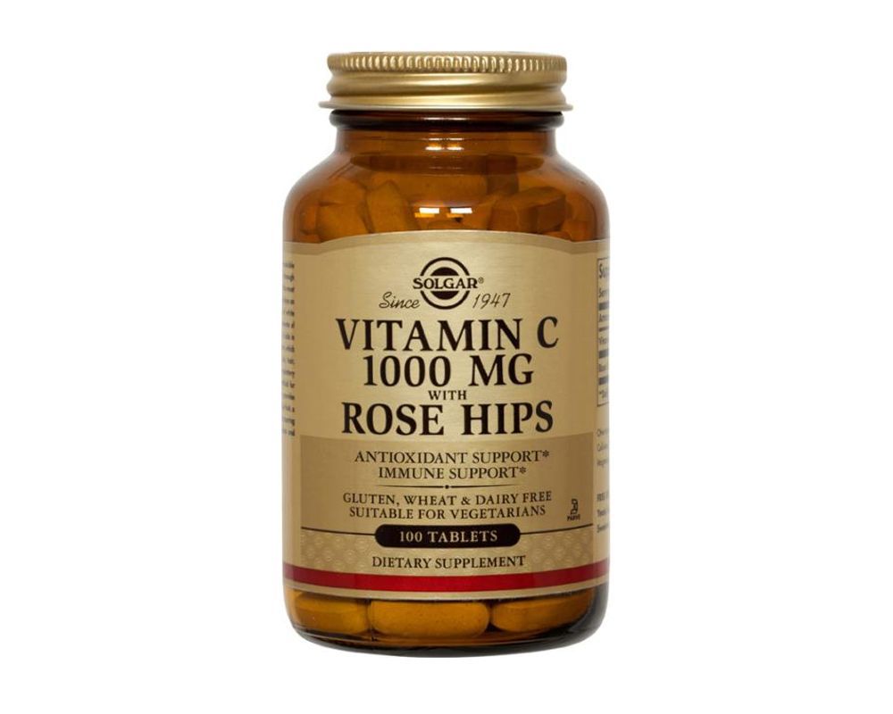 Vitamine C Solgar 1000 Mg Avec Églantier - Boîte De 100 Comprimés - Neuf Sous Blister