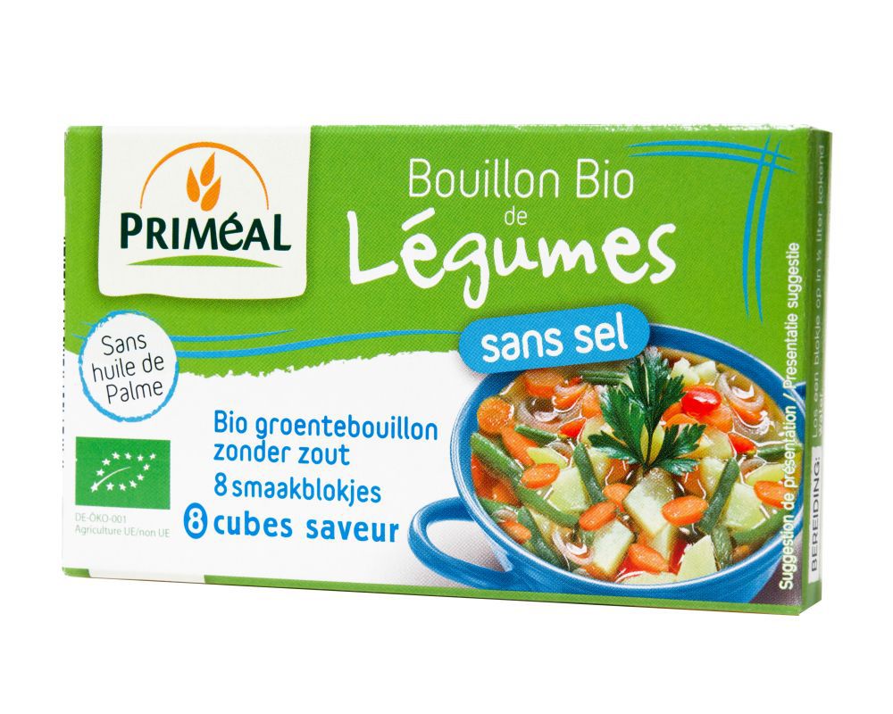 Bouillon de légumes sans sel Bio Priméal 8 cubes de 9 g (72 g)