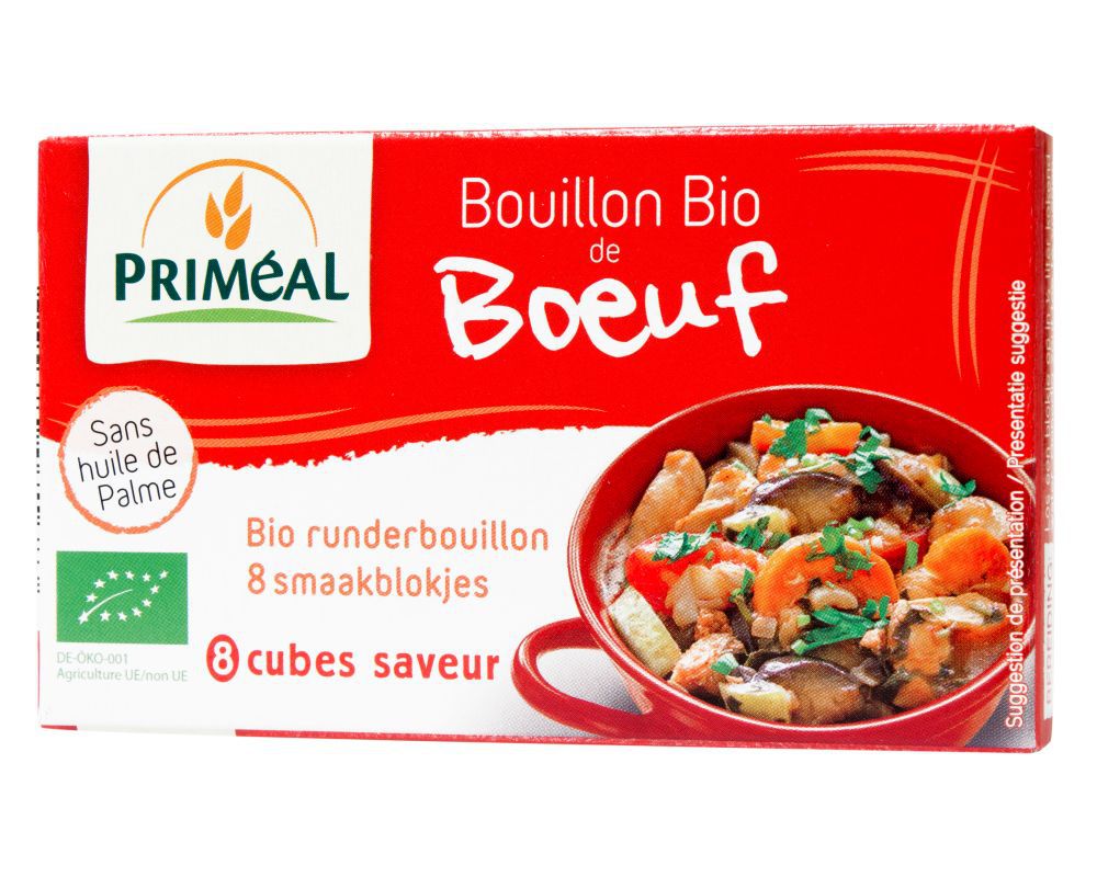 Bouillon de boeuf Bio Priméal 8 cubes de 10 g (80 g)