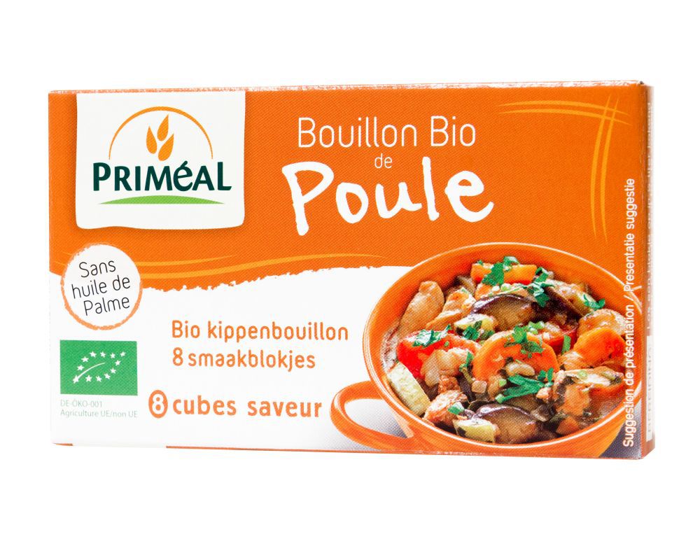 Bouillon de poule Bio Priméal 8 cubes de 10 g (80 g)