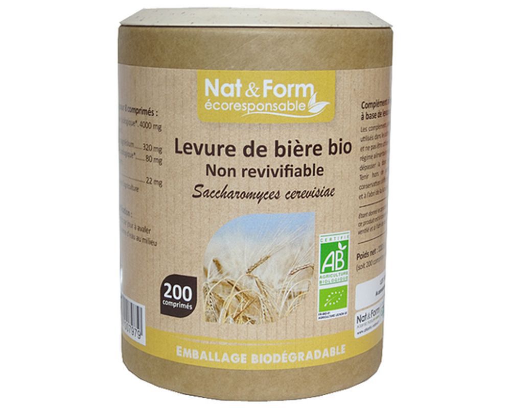 Levure de Bière Bio Gamme ECO Nat et Form 200 comprimés Levure de Bière Bio Gamme ECO Nat et Form 200 comprimés
