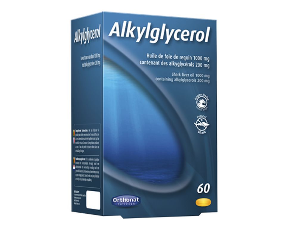 Alkylglycerol Huile de foie de requin Orthonat 60 capsules