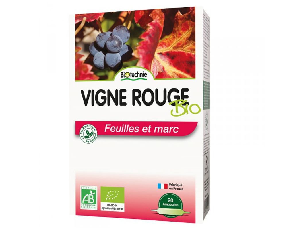 Vigne rouge Bio Biotechnie 20 ampoules