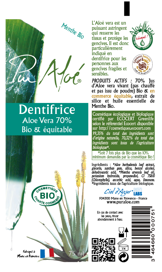 Dentifrice Pur Aloé