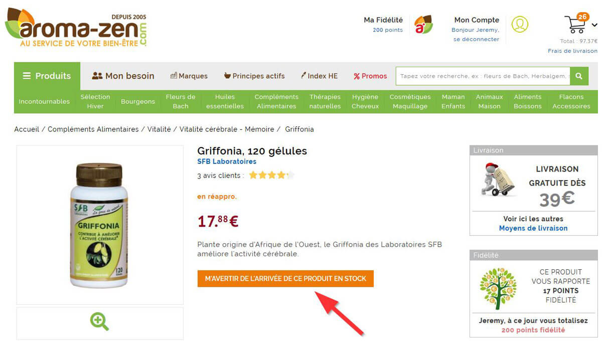 Franck Veut Etre Averti Par Courriel Je souhaite être averti de l'arrivée en stock d'un produit