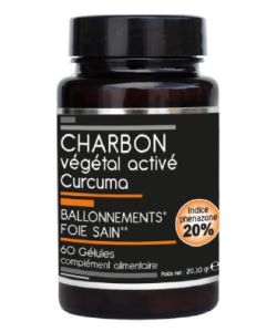Charbon Végétal Activé + Curcuma - Nutrivie - 60 gélules