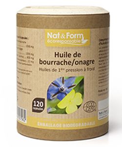 Bourrache Onagre bio Gamme ECO 120 gélules Nat et Form