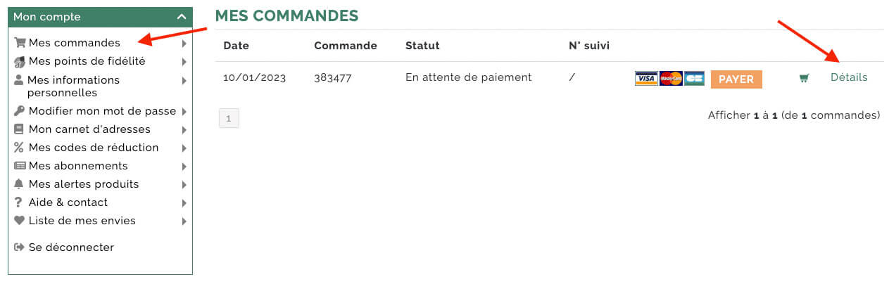 Comment voir mes commandes déjà effectuées ?